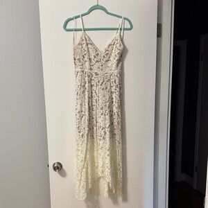 Lulu's Tan and Cream Dress